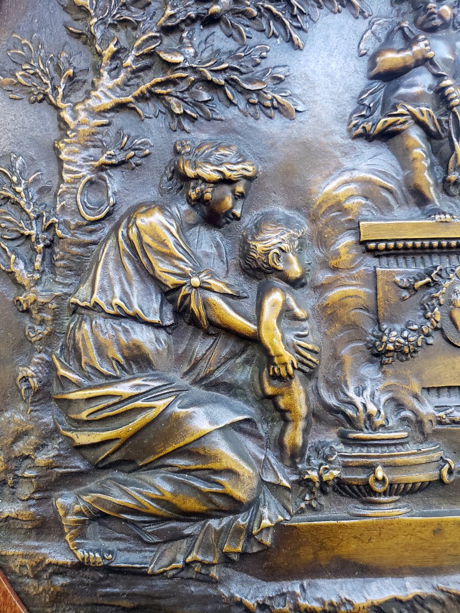 Clodion Paire De Medaillons En Bronze En Bas Relief XIXeme -photo-3