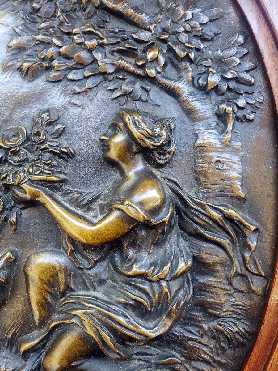 Clodion Paire De Medaillons En Bronze En Bas Relief XIXeme -photo-4