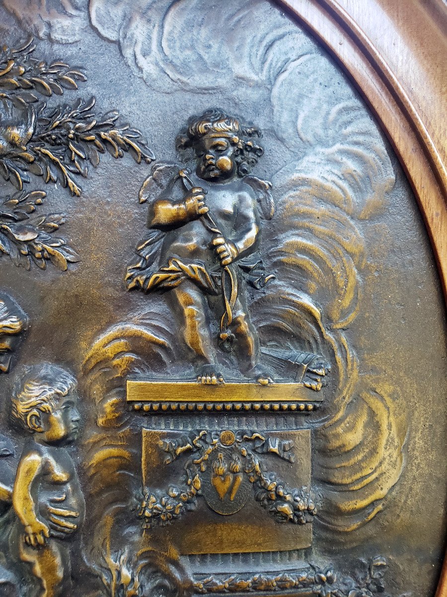 Clodion Paire De Medaillons En Bronze En Bas Relief XIXeme -photo-5