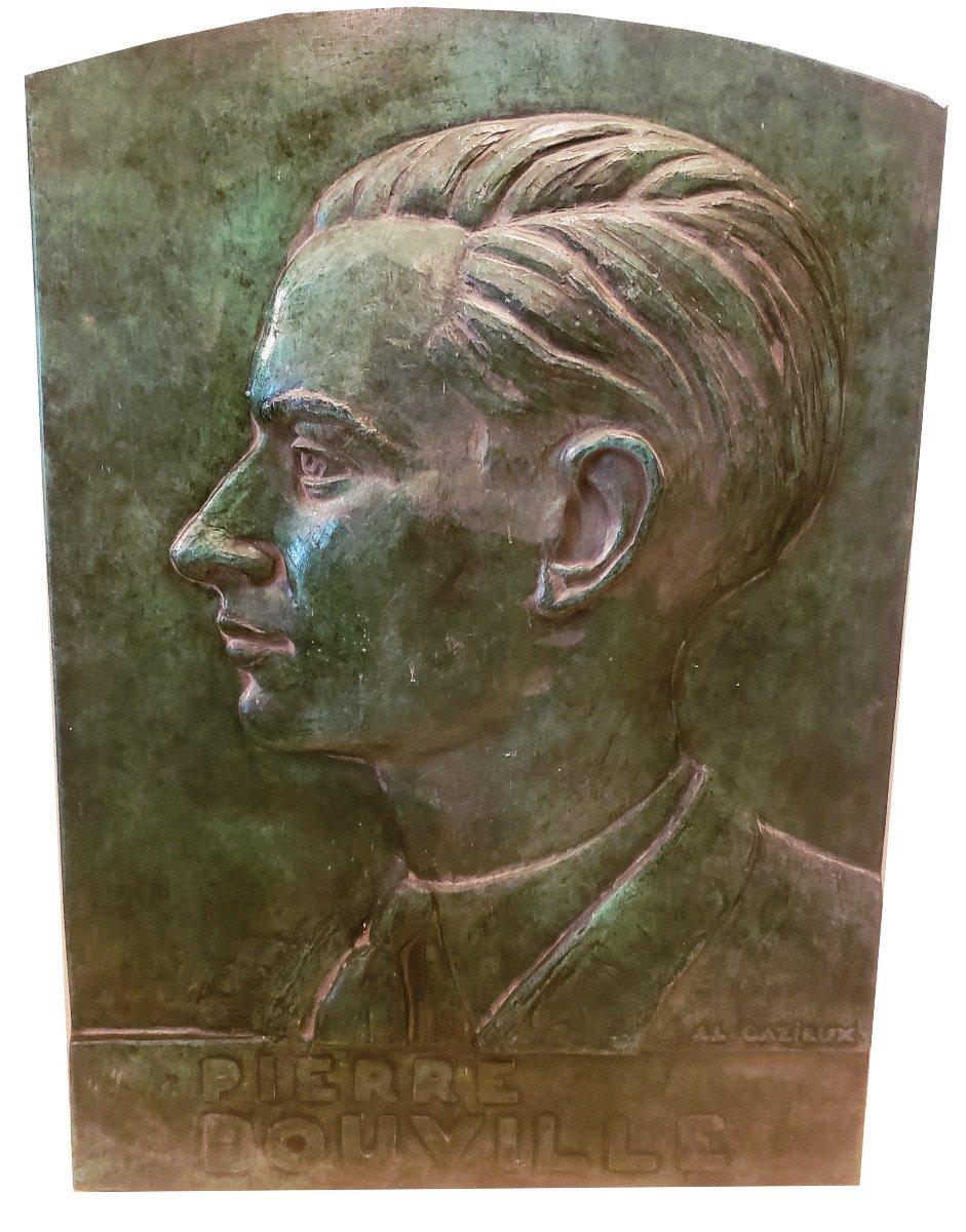 Jean Louis Cazieux Sculpteur Importante Plaque En Bronze Pierre Bouville