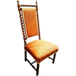 Rarissime Chaise De Nourrice Bobine En Gaïac Napoleon III