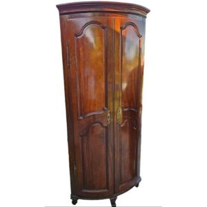 18th Century Bordelaise Curved Corner In Solid Mahogany