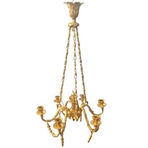 Gilt Bronze Chandelier Attributed To Beurdeley Circa 1870
