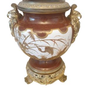 Japan, 19th Century Porcelain And Gilded Bronze Chimeras 