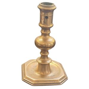 Haute Epoque Bronze Candle Holder, 17th Century, 16 Cm High 