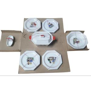 Dînette en porcelaine de Gien  Complète 