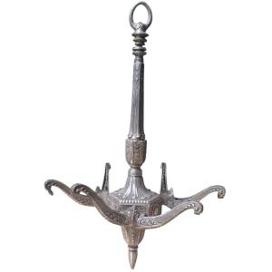 Lustre art déco bronze argenté circa 1930