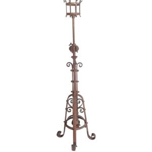 Important Wrought Iron Church Candle 180 Cm 20th Century 