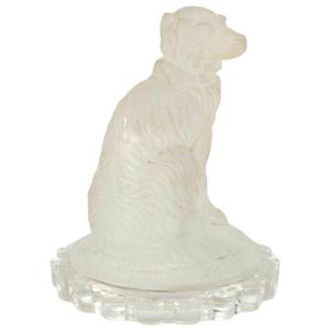 Baccara Presse Papier d’époque Napoléon III Chien Assis XIXe