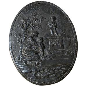 Grande plaque en bronze Clodion 24 cm X 19 cm 