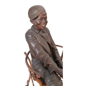 Goldscheider Terre cuite enfant noir chez le photographe XIXEME