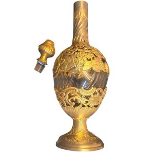 Art Nouveau Vermeil And Solid Silver Carafe/bottle With Monogram 