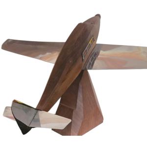 Art Deco Metal And Palissandre Airplane Model 