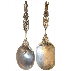 Apostle's Spoon In Solid Silver, Germany, 19th Century 
