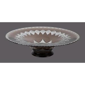 Grande coupe Art Déco Val Saint-Lambert joseph Simon Belgique    Joseph Simon  Cristal doublé 