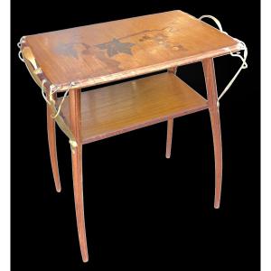 Leon BENOUVILLE 1890  signée Table à thé art nouveau