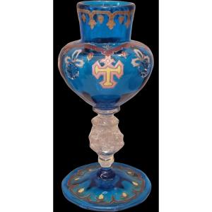 Vase émaillé calice Auguste Jean vendu par Emile BOURGEOIS le grand dépôt à paris