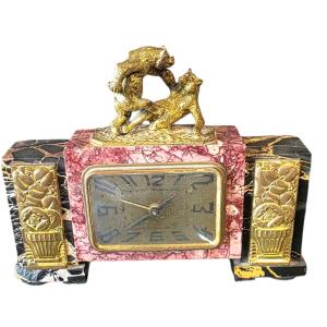 Christophe Fratin Circa 1930 Clock And Gilt Bronze Signed Fratin