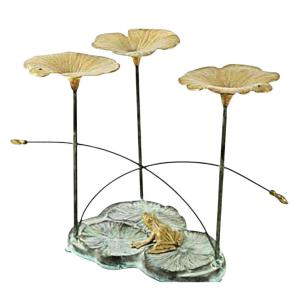 Jivko Prague Bronze Coffee Table Base Featuring A Frog On Three Water Lilies