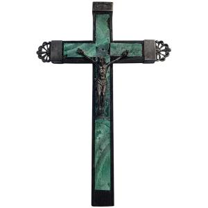 18em Bishop's Pectoral Cross In Malachite And Sterling Silver