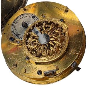 18th Century Silver Cock Gousset Watch By Antoine Vernédé A Montauban