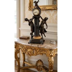Important Clock L&f Moreau Signed Circa 1880 Napoleon III Height 75 Cm