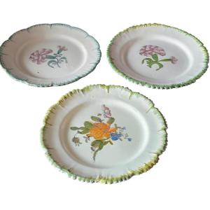 3 Plates 18th Century Bordeaux Earthenware Boyer