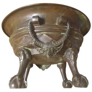 Important brasero jardiniere en bronze XIXeme