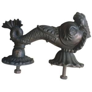 Heurtoir de porte ancien en bronze Dauphin mythologique XIXe