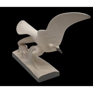 Imposant Craquelé Art Déco Goéland en Vol Attribué à Charles Lemanceau 1930 Nous vous proposons