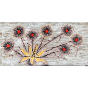 Dessus de Table Basse en Céramique Émaillée Signé Georges Picard Vallauris