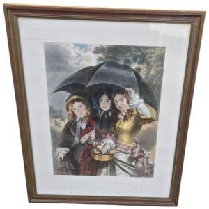 Large Antique Engraving Based On A 1874 Chromolithograph By John Morgan