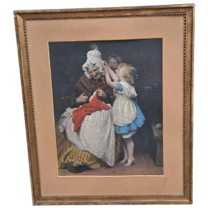 Vintage Chromolithograph From 1874 By John Morgan, *the Peacock's Feather*