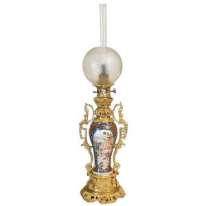 19th-century Carcel Lamp; 18th-century Qing Dynasty Chinese Porcelain Vase—exquisite