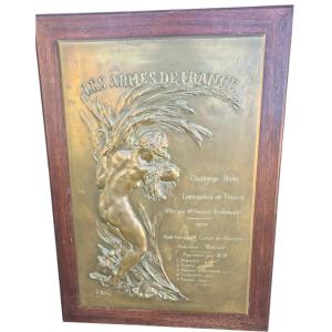 Jules DESBOIS importanre medaille Bronze muséal Les Armes de France Fonderie A.A. hébrard 