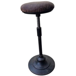 Industrial Cast-iron Sit-stand Workbench Stool, 1900s–1920s. A Magnificent Stool