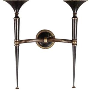 Pair Of Neoclassical-style Wall Sconces Maison Jansen, Patinated Bronze A Stunning Pair