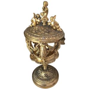 Gilded Bronze Incense Burner Stand From The Empire Period, Stamped "susse Frères"—exceptional