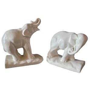 Pair Of Art Deco Elephant Bookends By Charles Lemanceau Saint-clément—magnificent