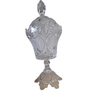 Large, 35-cm-tall Crystal Candy Dish On A Stand, Likely Baccarat. Magnificent