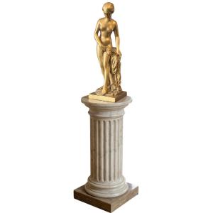 Statue en Bronze Doré La Baigneuse au Drapé falconet Clodion Bronze Doré Baigneuse