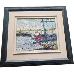 Jean-claude Roy, Born In 1948; St. René Yacht Club, 1993; Oil On Canvas; Seascape