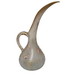 Montjoye Saint-denis Rare Enameled Pitcher Height 36 Cm