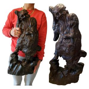 Root Wood Sculpture China 19th Immortal Height 57 Cm