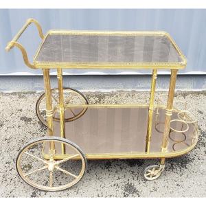 Maison Jansen Or Maison Bagues Bronze And Brass Rolling Table