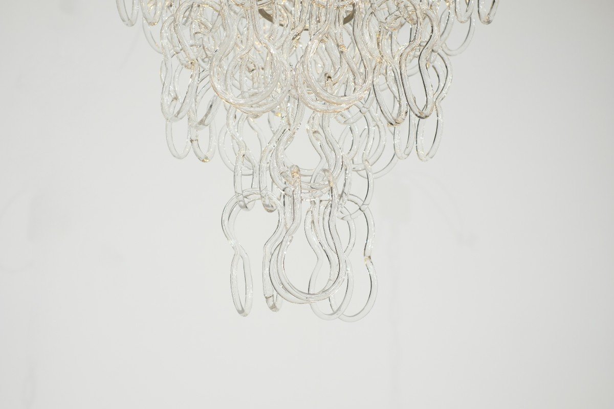 Giogali Chandelier By Angelo Mangiarotti For Vistosi, Italy 1970s.-photo-4