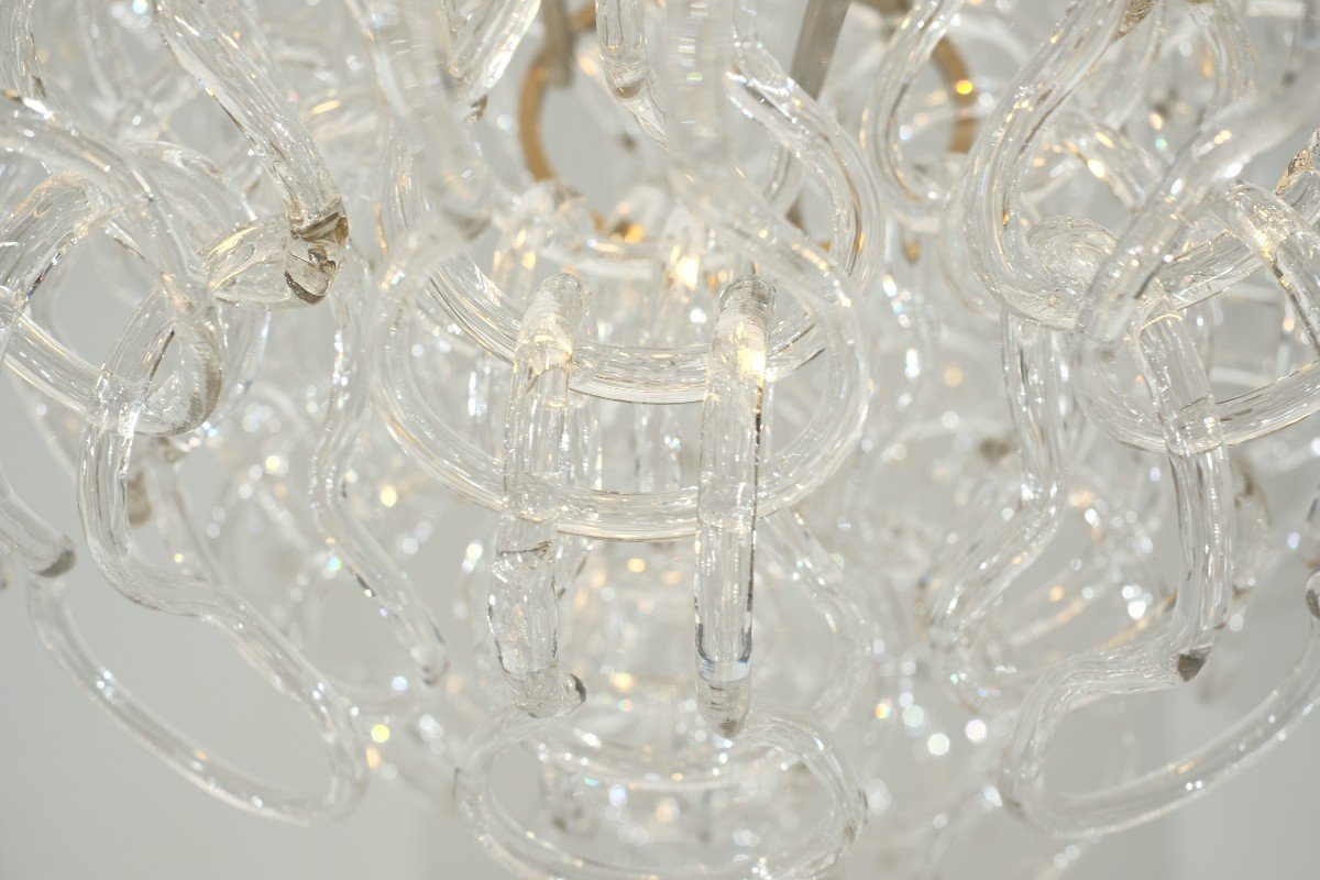 Giogali Chandelier By Angelo Mangiarotti For Vistosi, Italy 1970s.-photo-5