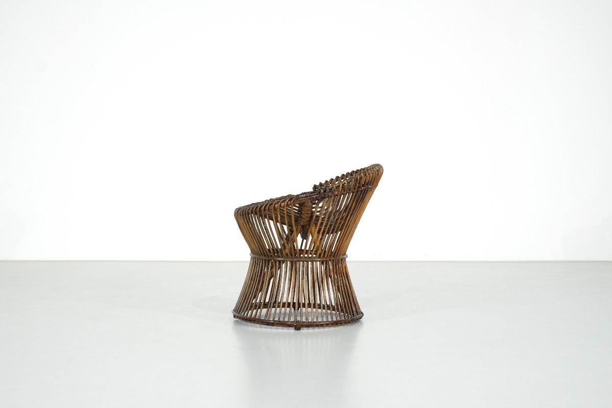 Rattan Stool, Italy, 1960s.-photo-4