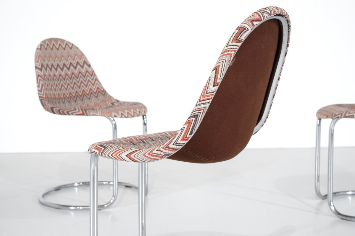 Ensemble de chaises " Maia " par Giotto Stoppino pour Bernini, Italie années 1970s.-photo-1