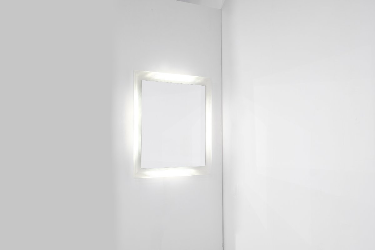 Vintage Miroir carré en verre, Italie 1970s.-photo-3